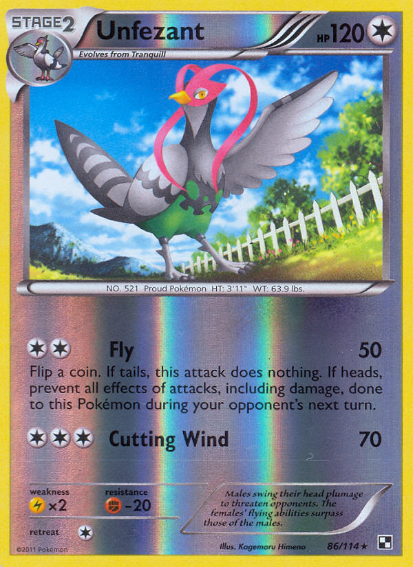 Black & White Unfezant #86/114 reverse holo